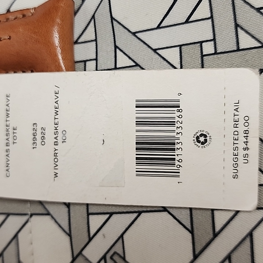 Tory Burch Signature Basketweave Print Cotton Canvas Tote NWT Retail Is $448 WOW - Picture 13 of 13